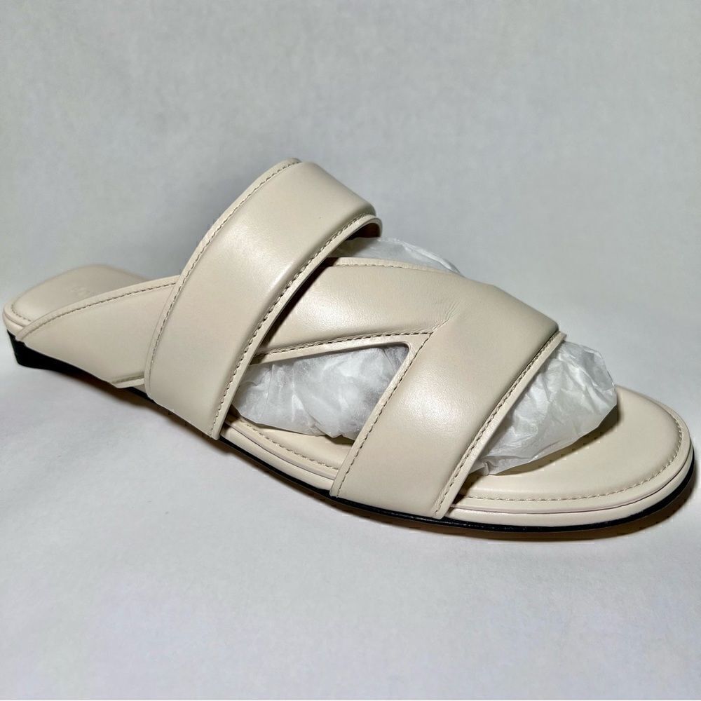 Bottega Veneta The Band Flat Sandals in Sea Salt